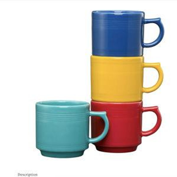 Vibrant 16 OZ Set of 4 Mixed Stackable Mug Set