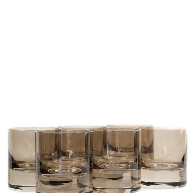 Estelle Colored Rocks Glass - Set of 6 {Gray Smoke}