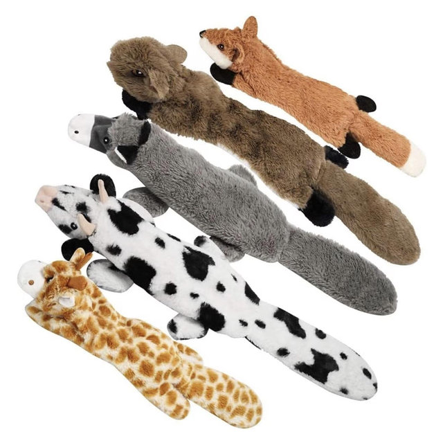 Nocciola Jungle Series Crinkle Squeaky Stuffing-Free Dog Plush Toy Variety Pack, 5 count