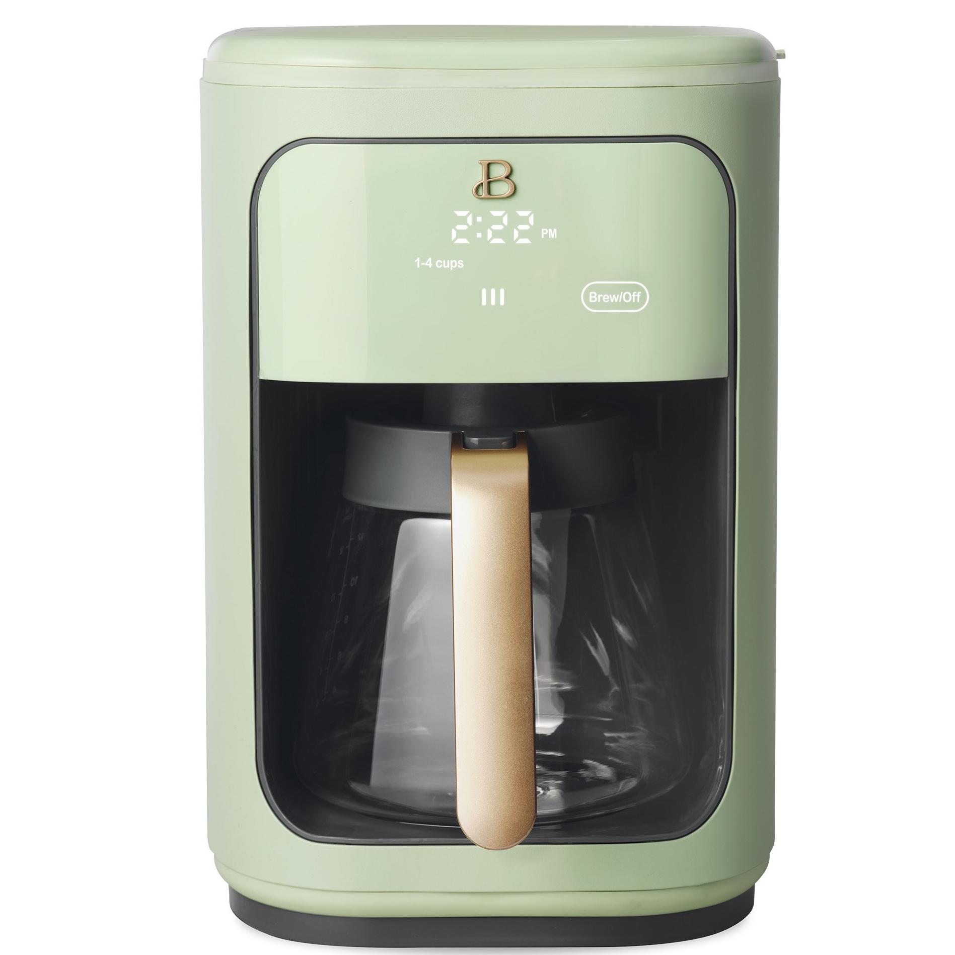 Beautiful 14 Cup Touchscreen Coffee Maker, Sage green by Drew Barrymore