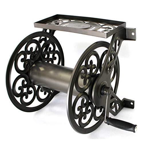 Liberty Garden 708 Steel Decorative Wall Mount Garden Hose Reel, Holds 125-Feet of 5/8-Inch Hose - Bronze
