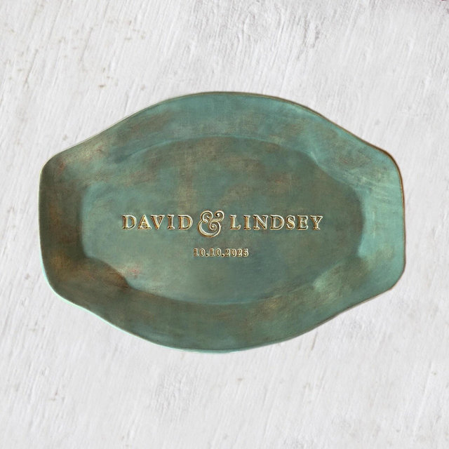 Custom Wedding Plate, Names Personalized Weddings Memorial Gift Tray, Family Serving Platter, Pottery Anniversary