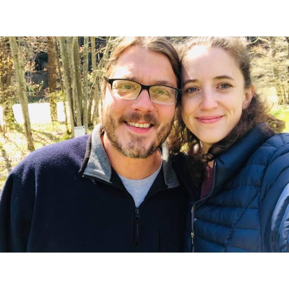 Hiking near our cabin in PA