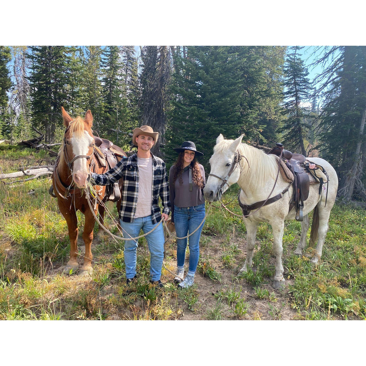 Horseback riding through the Grand Tetons National Forest, Wyoming
