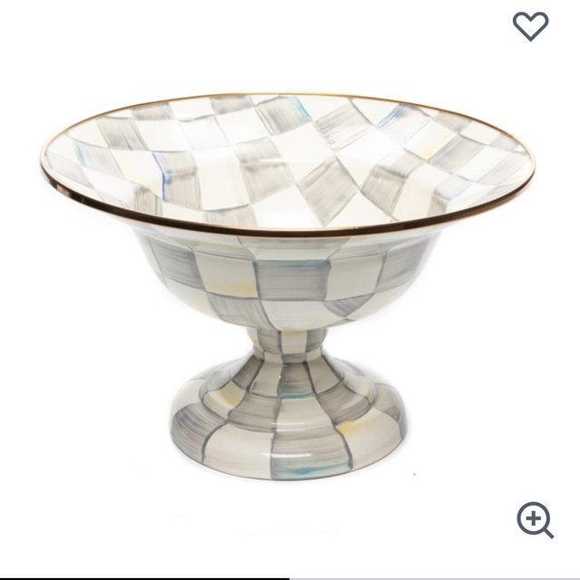 Sterling large Check Enamel Compote