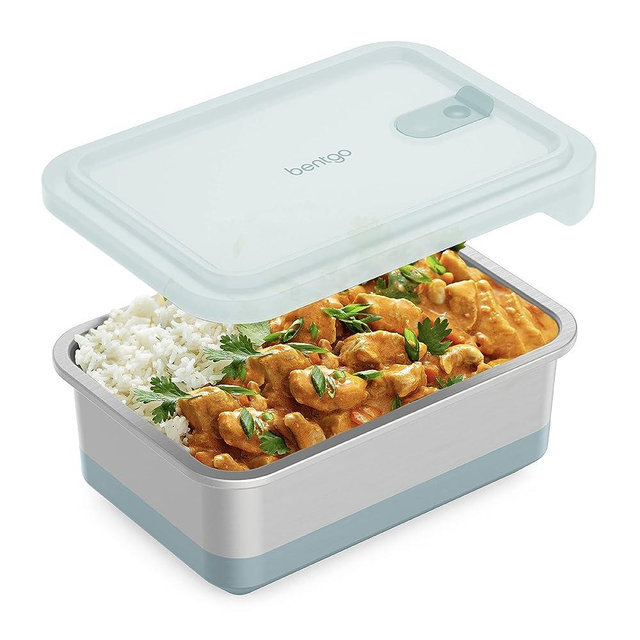Bentgo® MicroSteel® Heat & Eat Container - Microwave-Safe, Sustainable & Reusable Stainless Steel Food Storage Container with Airtight Lid for Eco-Friendly Meal Prepping (Family Size - 8.5 Cups)