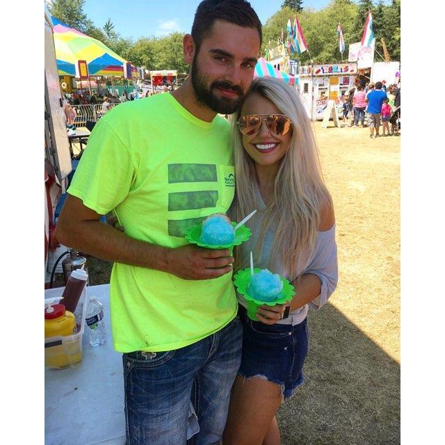 Getting snow cones at the fair during Summer 2018.