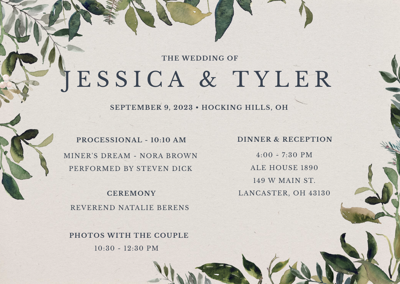 The Wedding Website of Jessica Nash and Tyler Fullington