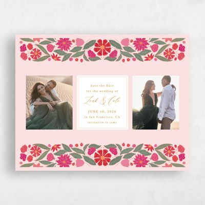 Pink Photo Wedding Save the Date - Juliet Multiphoto