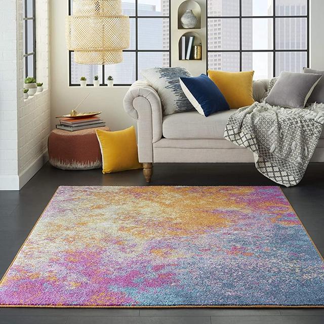 Nourison Passion Modern Abstract Colorful Sunburst Area Rug, 5'3" x 7'3"