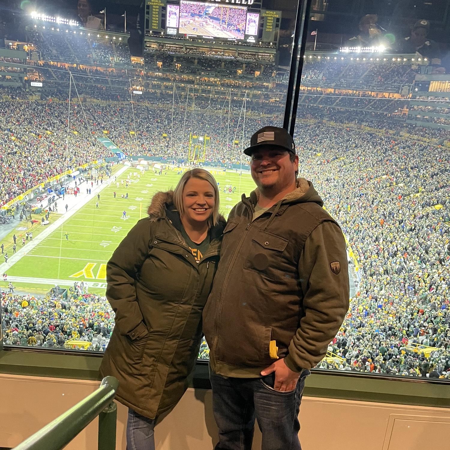 Mattys frist packer game, and Joe bought box seats last minute🤪  2022