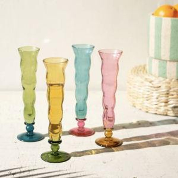 Set of 4 Trumpet Champagne Glasses
