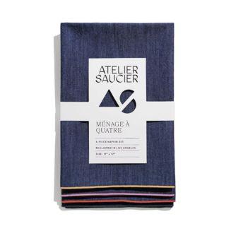 ATELIER SAUCIER Rainbow Denim Napkins, Set of 4