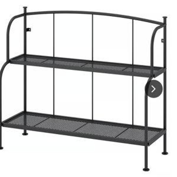 LÄCKÖ Shelf unit - gray outdoor/indoor 36 1/4x29 7/8 "