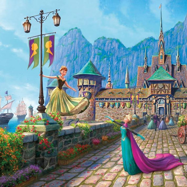 Ceaco Frozen Celebration in ARENDALLE 1000 PC Puzzle - Colorful Puzzle for Adults – Precision-Cut Pieces, Beautiful Artwork, and Hours of Relaxing Fun