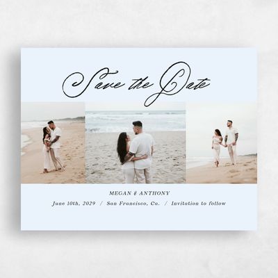 Light Sky, Blue Wedding Save the Date - Cristal Multiphoto