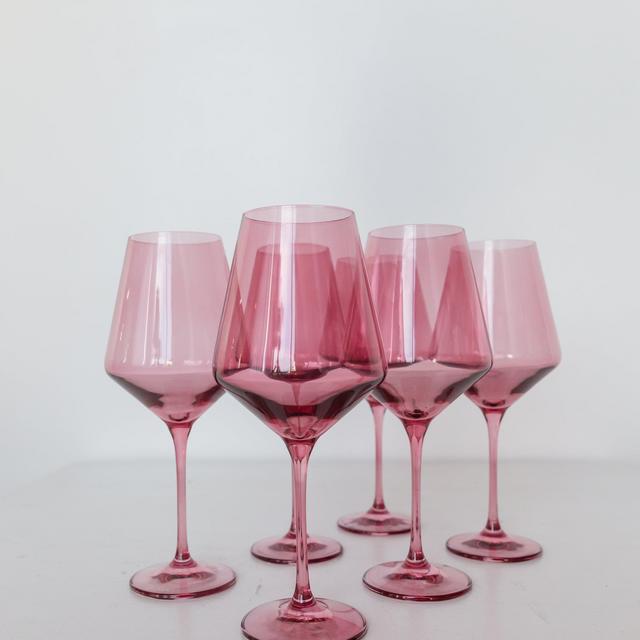 Estelle Colored Wine Stemware - Set of 6 {Rose}