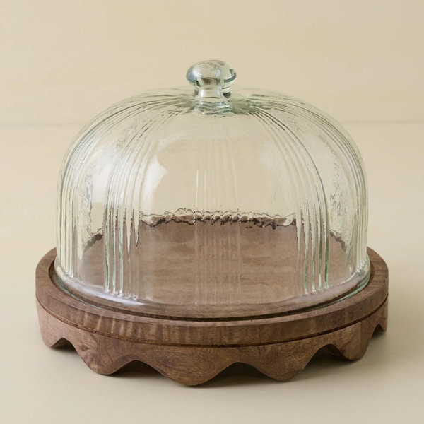 Wavy Edge Cake Stand + Fluted Dome