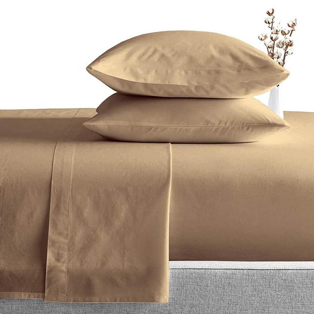 King Size Egyptian Cotton Sheets Luxury Soft 1000 Thread Count- Sheet Set for King Mattress Taupe Solid