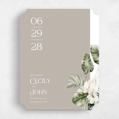 Grey Ticket Wedding Save the Date - Katmai Portrait