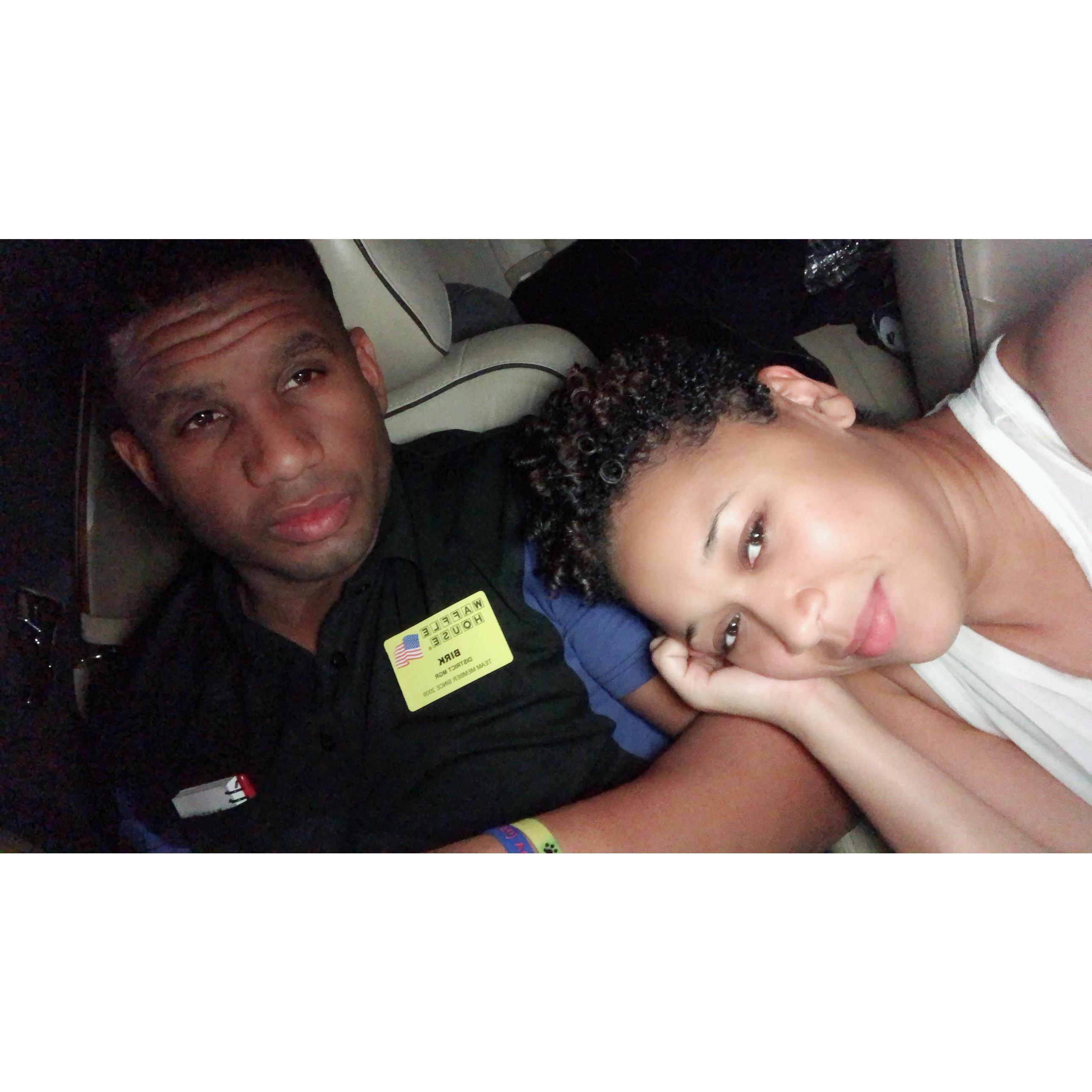 When he knew it was real. After spending Thanksgiving Day together, BJ had to work overnight in Baton Rouge. So, I surprised him by going to BR to keep him company. We literally slept in the car!