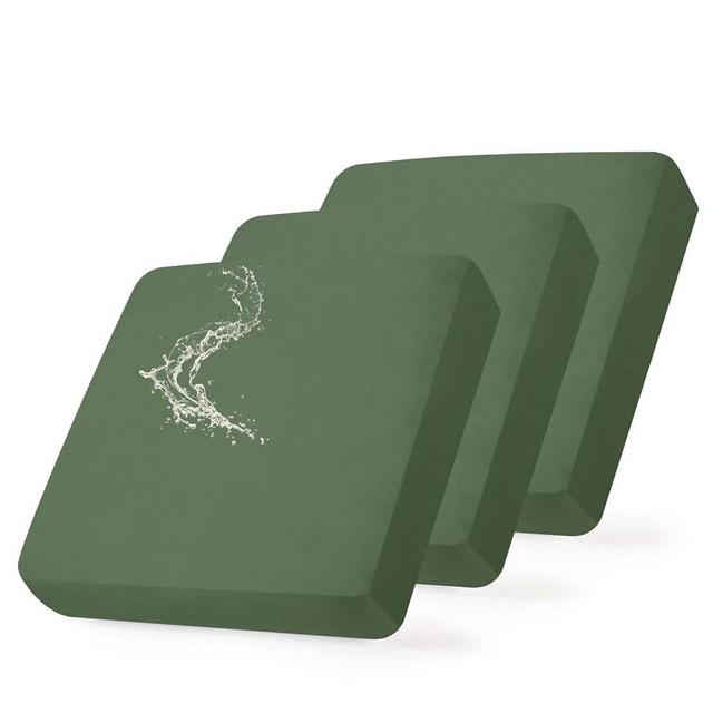 hyha Waterproof Couch Cushion Covers, Replacement Chair/Sofa Cushion Covers, Stretch Sofa Seat Cushion Slipcovers, Soft Flexibility Couch Covers for Pets with Elastic Bottom (3 Packs, Bronze Green)