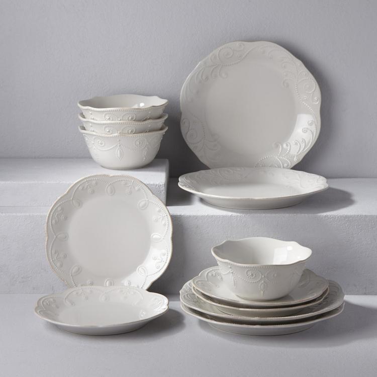 Lenox, French Perle 12-Piece Dinnerware Set, Service for 4 | Zola