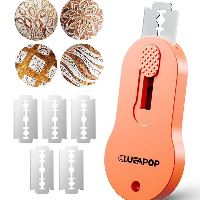 Magnetic Bread Lame Dough Scoring Tool - Sourdough Lame Scoring Tool, Bread Dough Cutter Slashing Razor Tool,Cutting Bread Scoring Tool for Sourdough Bread Baking - Patterns booklet & 5 Blades