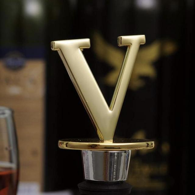 Letter ‘V’ wine bottle stopper