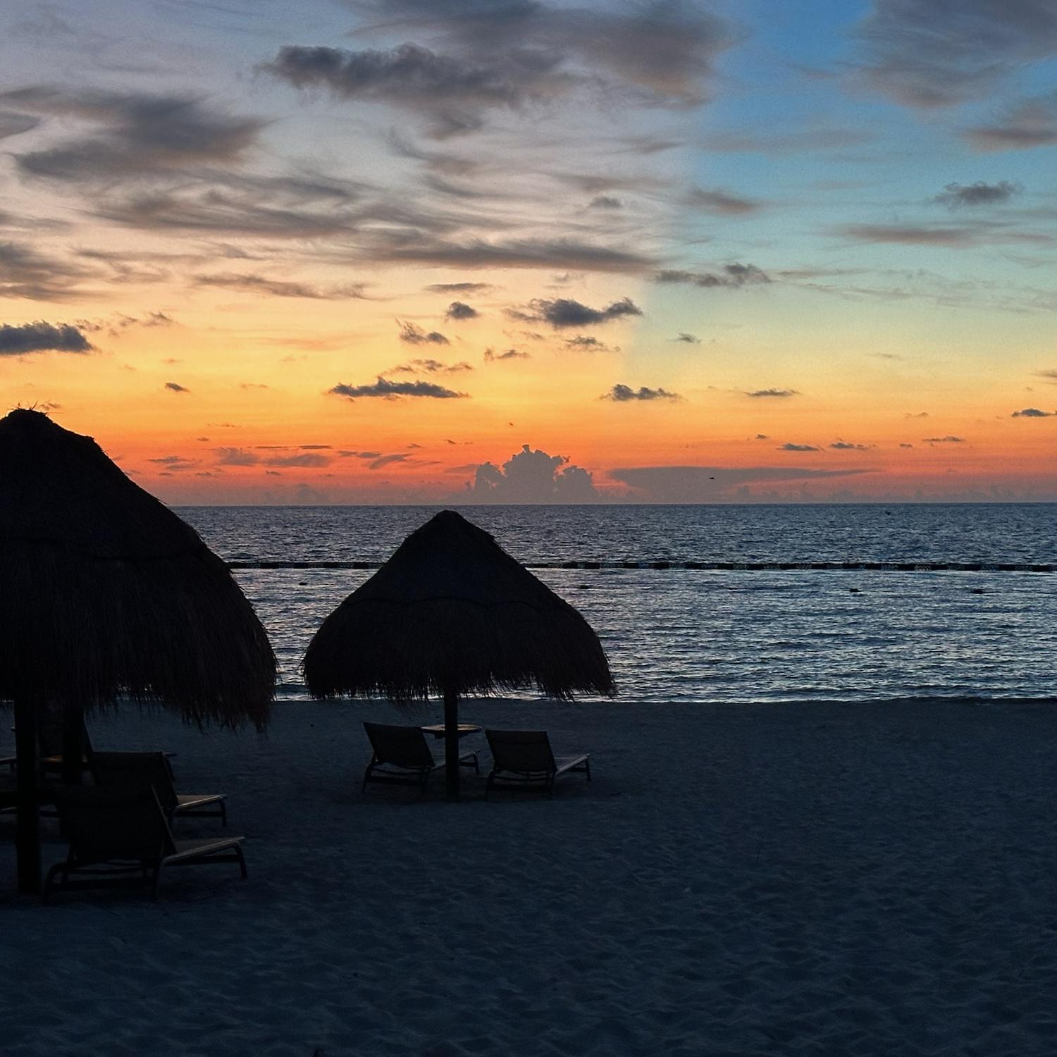 Sunrise on our last morning in Cancun