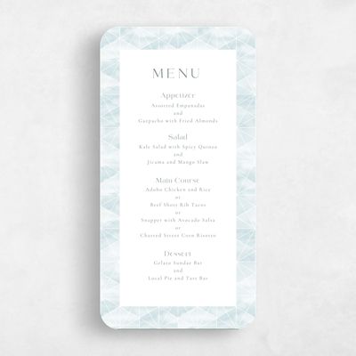 Blue Rounded Wedding Menu - Orion