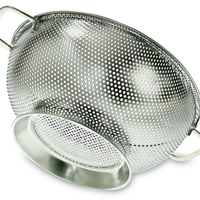 PriorityChef Colander, Stainless Steel Kitchen Strainer For Washing Rice, Pasta And Small Grains, 3 Qrt