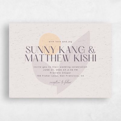 Light Greige, Beige Wedding Invitation - Rafina Landscape