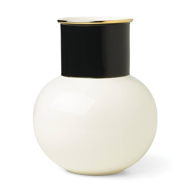 kate spade New York Make It Pop Neutral White & Black Bouquet Vase