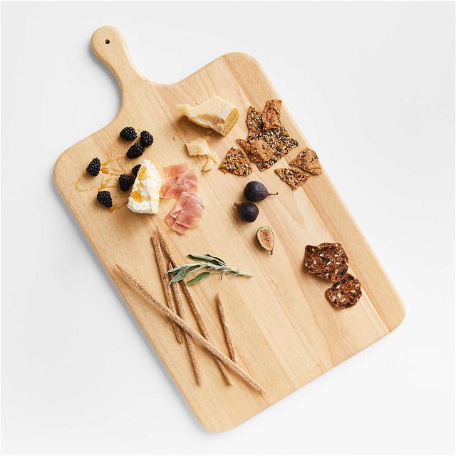 Tondo Natural Wood Rectangular Serving Board with Handle