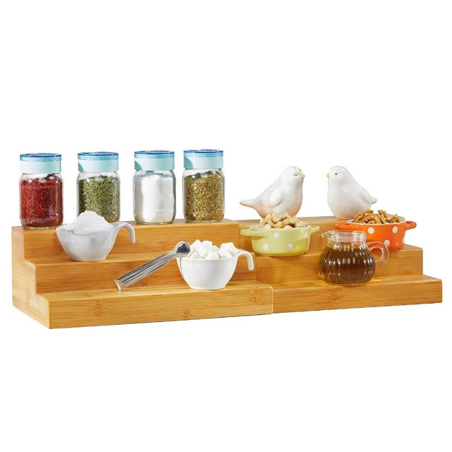 Bamboo Expandable Spice Rack Organizer