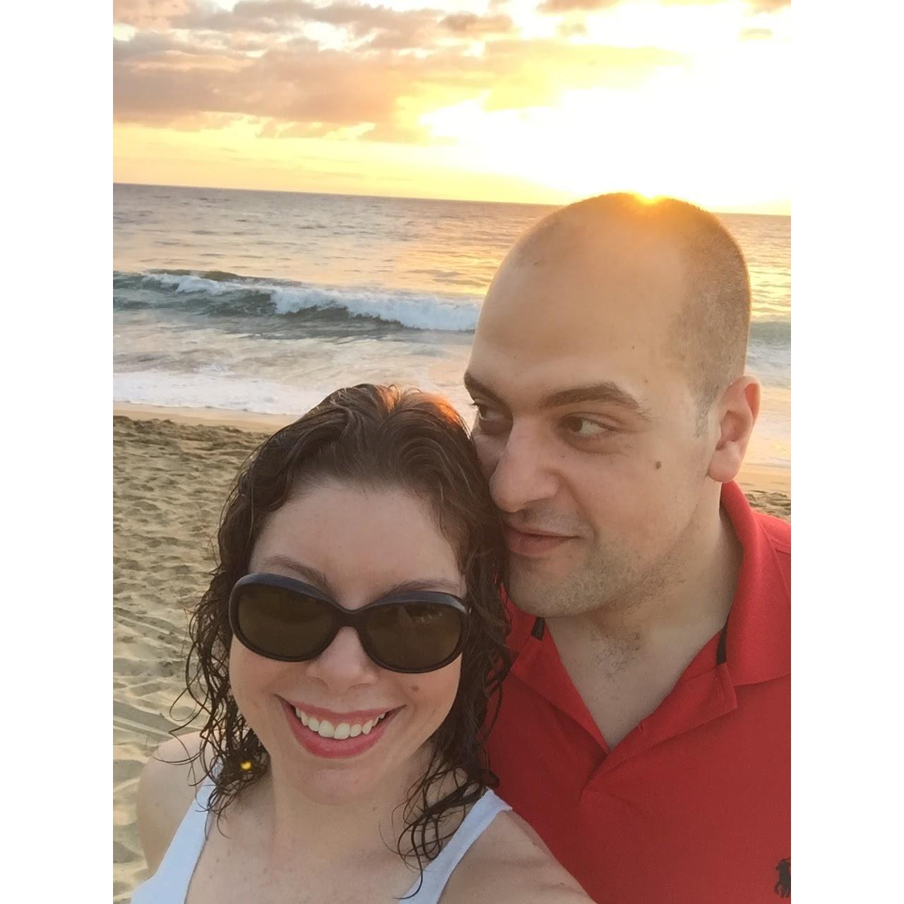 Enjoying the sunset in Rincon, Puerto Rico