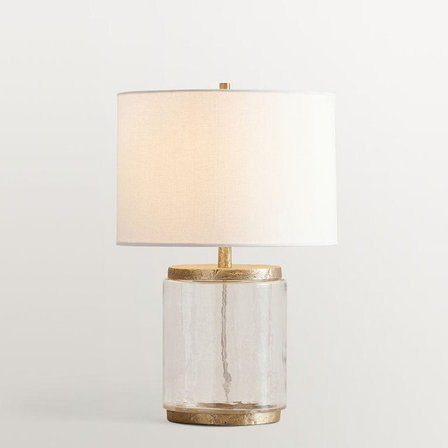 Dalton Recycled Glass 20" Table Lamp, Forged Brass, Small