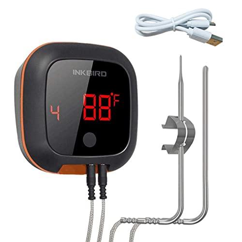 Inkbird IBT-4XS Bluetooth Wireless BBQ Thermometer for Grilling, 150ft Digital Meat Thermometer with Dual Probes, Timer, Alarm, Cooking Smoker Thermometer for Kitchen, Oven, Food