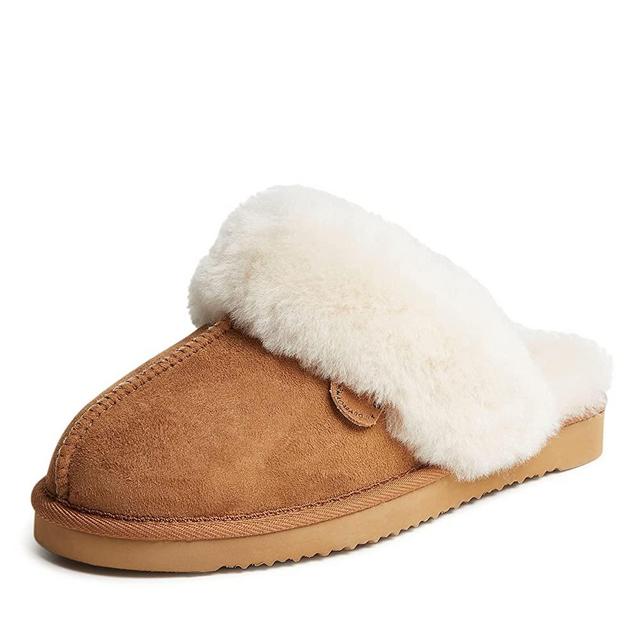 Dearfoams Women's Fireside Water Resistant Sydney Shearling Scuff Slipper