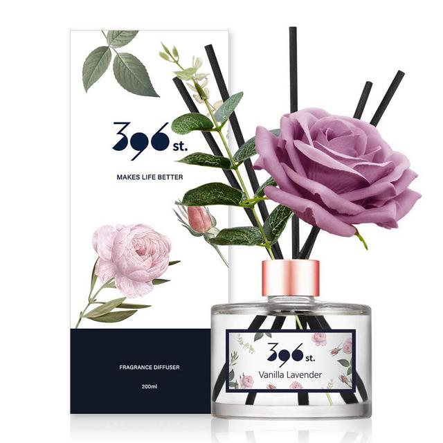 396 st. Flower Reed Diffuser, Vanilla Lavender(Also Known as Garden Lavender), 200ml(6.7oz) / Reed Diffuser Sets, Aroma Therapy, Home & Kitchen Décor