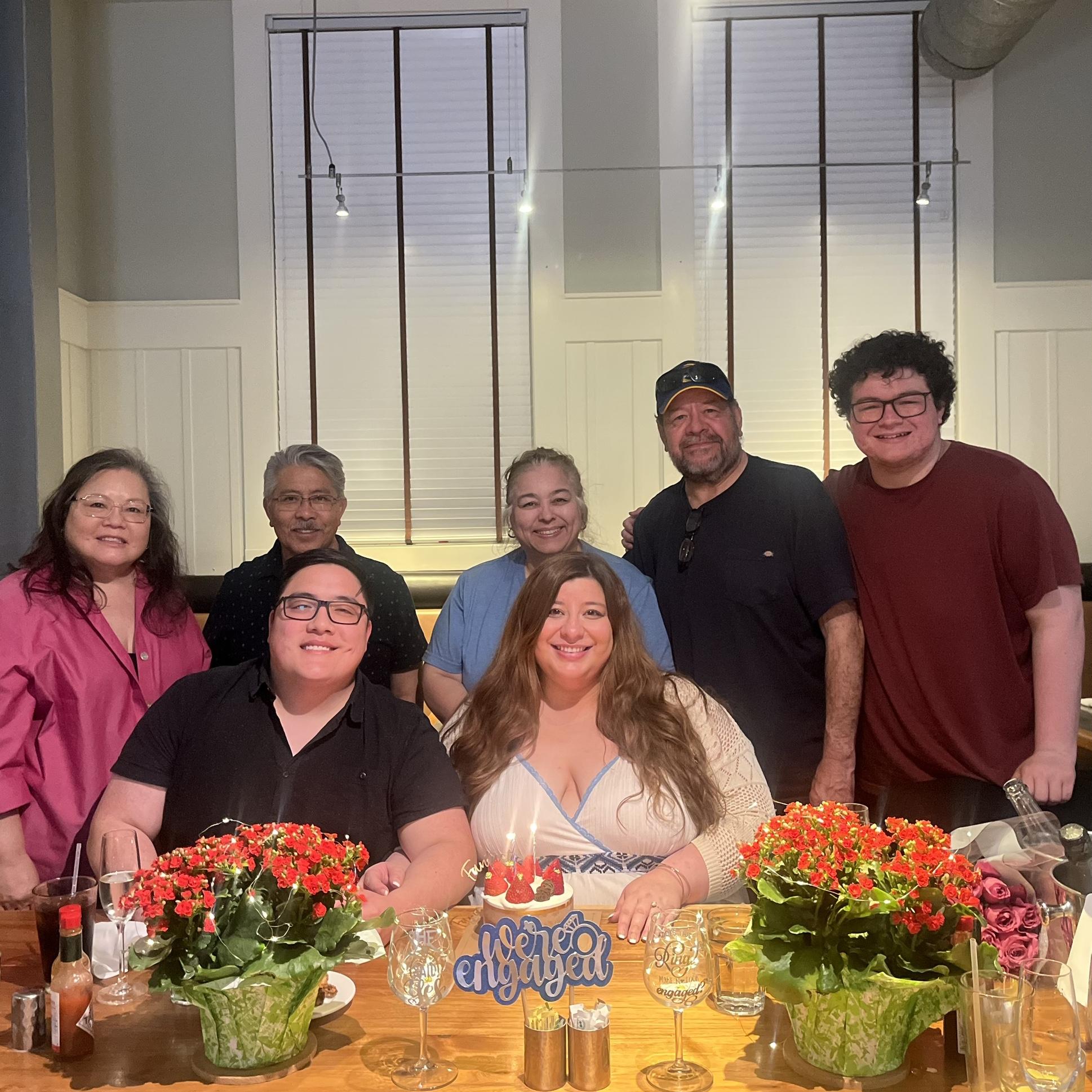 May 15, 2025 — Engagement celebration dinner with our families