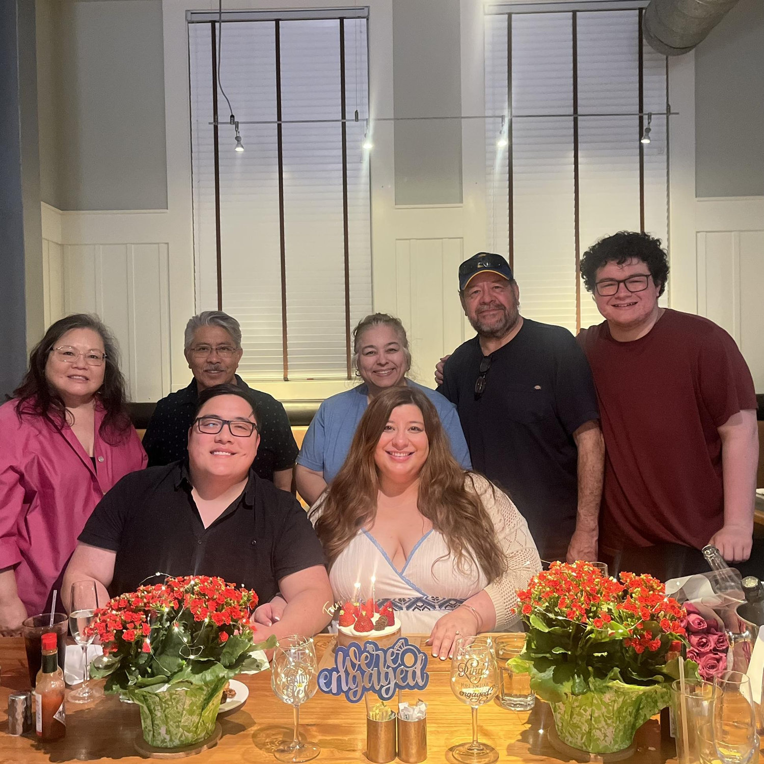 May 15, 2025 — Engagement celebration dinner with our families