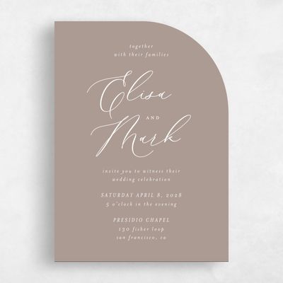 Brown Wedding Invitation - Marlow Portrait