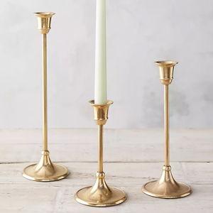 Antiqued Brass Candlestick, Medium
