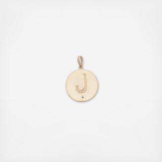 14k Yellow Gold Initial Diamond Pendant