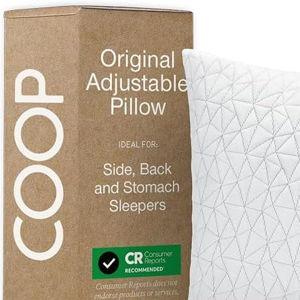 Coop Home Goods Original Adjustable Pillow, King Size Bed Pillows for Sleeping, Cross Cut Memory Foam Pillows - Medium Firm Back, Stomach and Side Sleeper Pillow, CertiPUR-US/GREENGUARD Gold