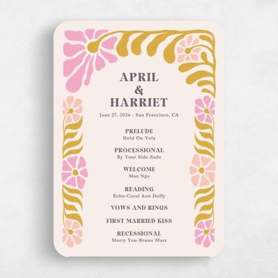 Beige Rounded Wedding Program - Bellefleur