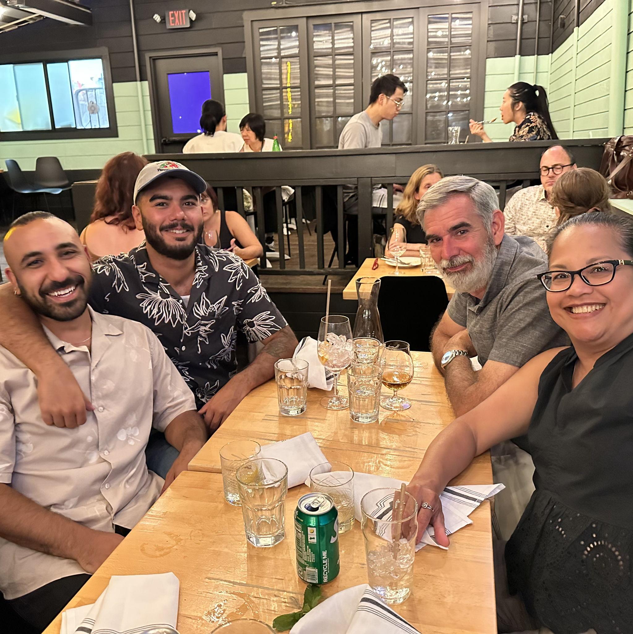Mena gets to meet Patrick's parents (+ auntie/uncle who are not pictured) for the first time during their west coast road trip from Seattle to San Francisco.