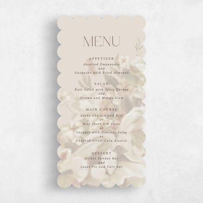 Beige Scalloped Wedding Menu - Canopy